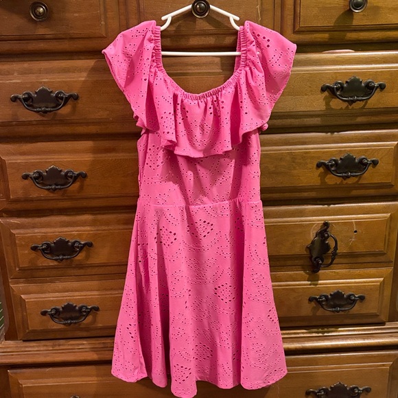 btween Fuchsia Eyelet Mini Dress - Picture 6 of 6
